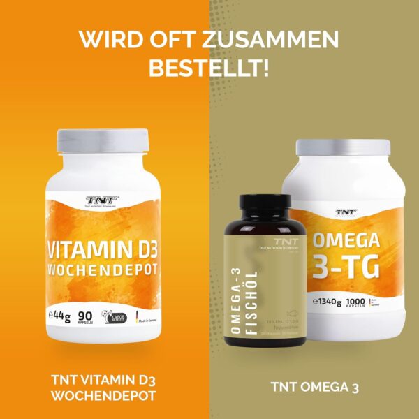 TNT Vitamin D3 5600 I.E. (90 Kapseln) • Vitamin D hochdosiert • Sonnenvitamin mit Depot-Wirkung – Bild 7