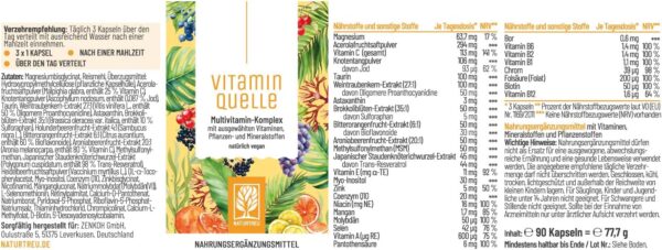 All in One Multivitamin & Mineralien Komplex - 35 wertvolle A-Z Vitamine und Mineralstoffe - Multi Vitamin Kapseln hochdosiert - Vegan und ohne unnötige Zusatzstoffe – Bild 8
