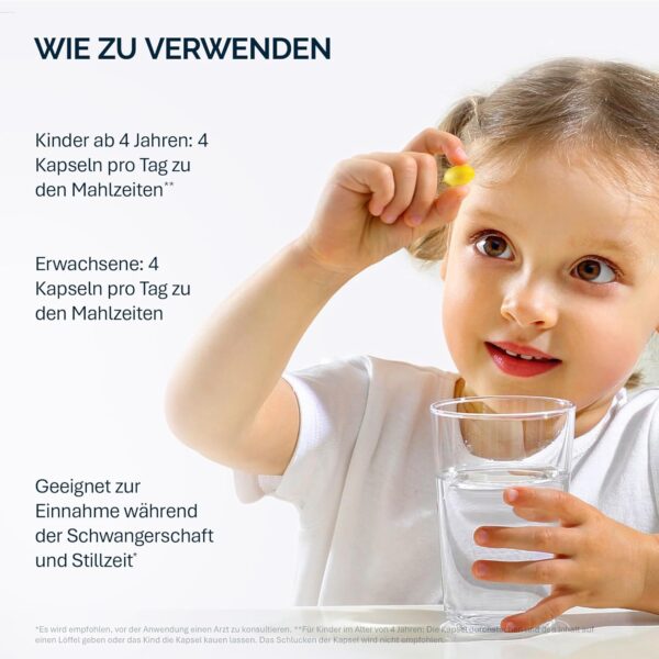 NFO Omega-3 Kids - Leckeres Tutti-Frutti Fischöl zum Kauen | Mit essentiellen Vitaminen | Kinderfreundliche Formel - 120 Kapseln – Bild 5