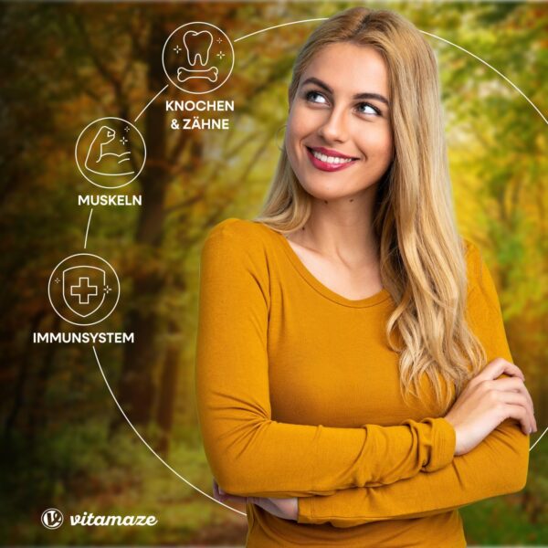Vitamin D3 hochdosiert 20000 IE pro Tablette (20-Tage Dosis), 180 vegetarische Tabletten (teilbar), Natürliche Nahrungsergänzung ohne Zusatzstoffe, Made in Germany – Bild 4