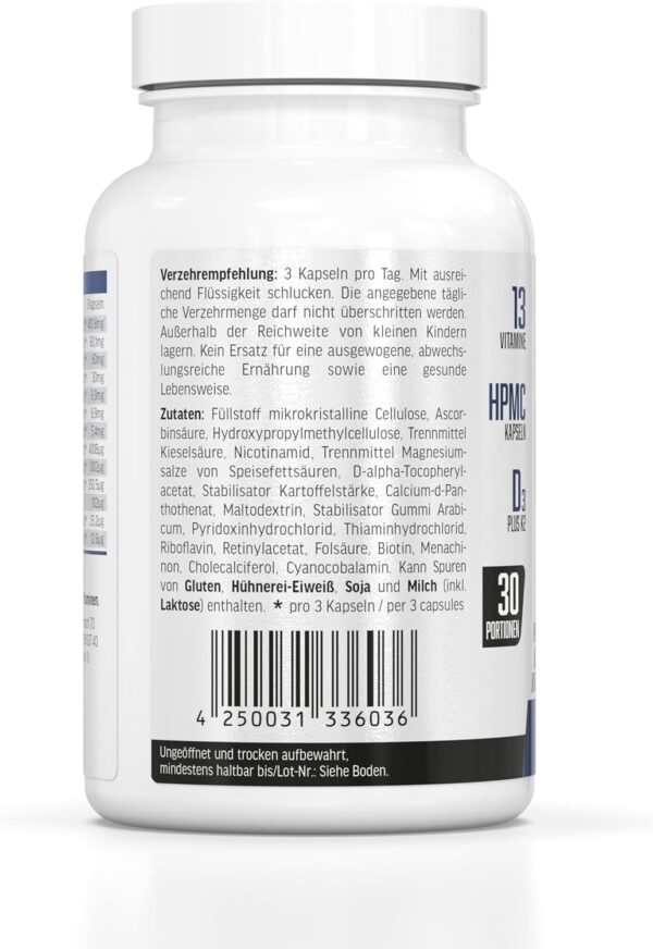 All Stars Multivitamin I 90 Kapseln Multivitamine hochdosiert I Supplement mit Vitamin C + Vitamin B Komplex + Vitamine A, E, K2 & D3 I Vitamin Kapseln vegan & mit wenig Zucker – Bild 2