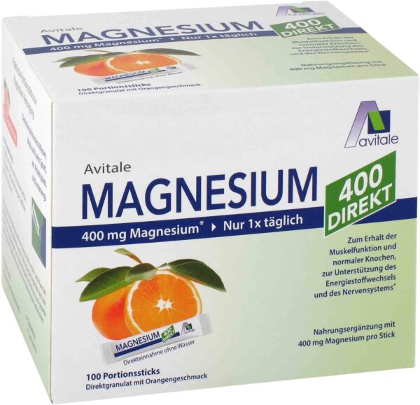 Avitale Magnesium 400 direkt Orange - Direktgranulat zur Einnahme ohne Wasser, 210 g
