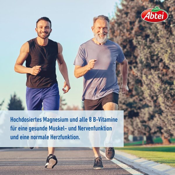 Abtei Magnesium 500 Plus Extra-Vital-Depot - hochdosiert - mit allen B-Vitaminen - für Muskeln, Nerven und Herz - vegan - 42 Tabletten – Bild 2