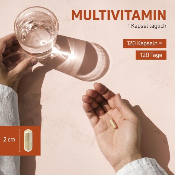 NEOSUPPS Hochdosiertes Multivitamin I MADE IN GERMANY I 21 Vitamine & Spurenelemente I Vegan I 120 Kapseln – Bild 7