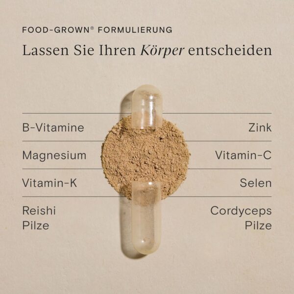 WILD NUTRITION ​​Food-Grown® Tägliches Multivitamin für Männer, Zink und Vitamin C zur Muskelregeneration + Energie & Immun-Support | Breitspektrum Multivitamine für Männer | 60 Kapseln – Bild 5