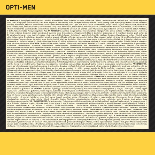 Optimum Nutrition Opti-Men Multivitamin-Nahrungsergänzungsmittel für Männer mit Vitamin D, Vitamin C, Vitamin B6 und Aminosäuren, geschmacksneutral, 60 Portionen, 180 Kapseln – Bild 8