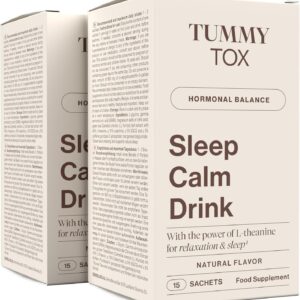 Sleep Calm Drink - Entspannung mit Glycin, L-Theanin, GABA, Magnesium, Vitamin B6 und Mangan - Ohne Melatonin - 30 Beutel für 30 Tage - Tummy Tox