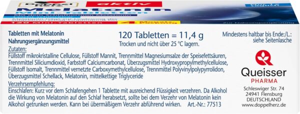Doppelherz Melatonin – Trägt zur Linderung der subjektiven Jetlag-Empfindung bei – 120 leicht schluckbare Mini-Tabletten – Bild 4
