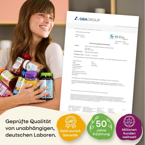 Multivitamin Gummibärchen Vitamine Kinder Jugendliche Vitamin B Komplex B3 B6 B12 C und Zink - 60 Vitamin Gummies ohne Gluten Laktose Gelatine ab 4 Jahren – Bild 5