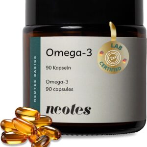 Omega-3 Fettsäure - Hochdosiert mit 720 mg EPA & 280 mg DHA - 90 Kapseln (6 Wochen) - Premium Nahrungsergänzungsmittel mit Fettsäuren aus Fischöl - Optimale Bioverfügbarkeit - neotes