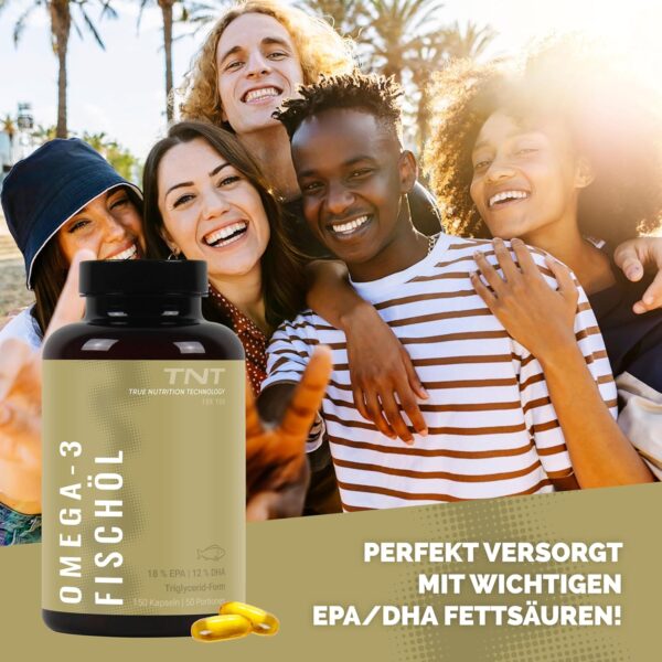 TNT Omega 3 (150 Kapseln) • 2760mg Fischöl mit EPA & DHA pro Tagesdosis • Hochdosiert und laborgeprüft – Bild 5