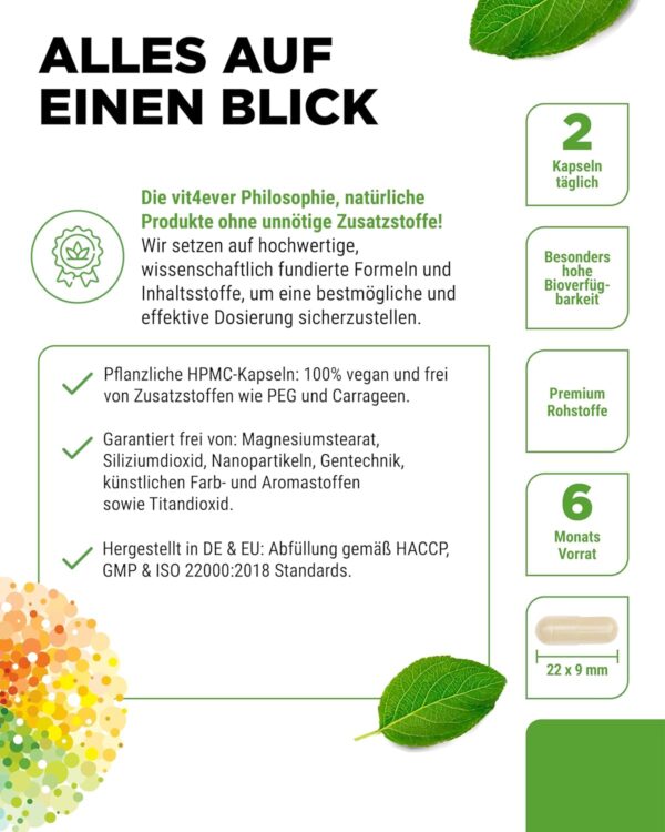 Premium Multivitamin A-Z - 365 hochdosierte Kapseln mit 26 Bioaktiv-Formen & Markenrohstoffe - Vitamine + Mineralien - All In One Komplex - Vegan – Bild 6