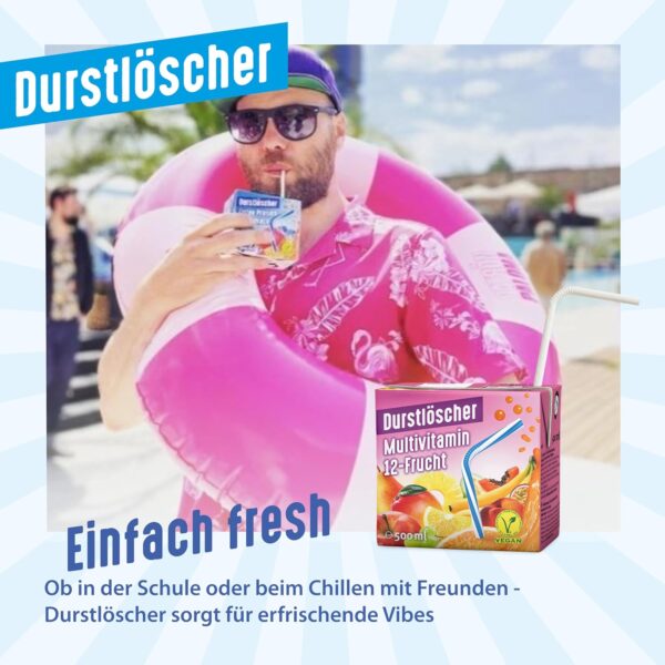 Durstlöscher Multivitamin: Erfrischungsgetränk mit Fruchtsaft aus 12 Früchten, Pfandfreies Trinkpäckchen, Vegan, Fruchtsaftgetränk ohne Kohlensäure, Ideal Für Unterwegs & Zuhause, 12 x 500 ml – Bild 5