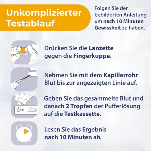 2x Vitamin D Selbsttest - Einfacher Vitamin D Test für Zuhause mit sofortigem Ergebnis bei Müdigkeit, Erschöpfung & Vitamin D3 K2 Mangel – Bild 4
