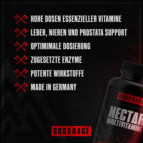 GODSRAGE Vitamin Stack – Hochdosierter Vitamin- & Mineralstoff-Mix mit 13 Vitaminen & 11 Mineralstoffen – Vitamine A-Z – 3 Kapseln täglich für maximale Versorgung – Allround-Support, 90 Kapseln – Bild 3