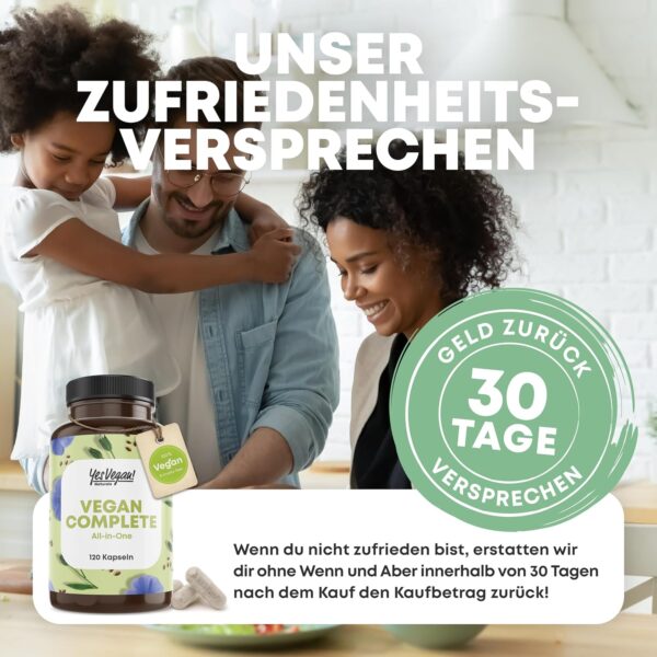 Vegan Multivitamin & Mineralien mit 14 Vitaminen u.a. B12, Jod, Eisen, Cholin (120 Kapseln hochdosiert) für Veganer & Vegetarier - Vegan Supplements - Vegetarier Vitamine - Multivitamin vegan – Bild 5