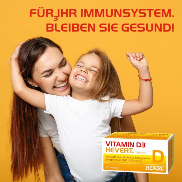 Vitamin D3 Hevert bei Mangel und erhöhtem Bedarf, 100 St. Tabletten – Bild 3
