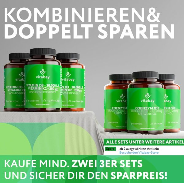 Vitabay Vitamin D3 Depot 20.000 I.E. - 120 Vegane Tabletten Hochdosiert & Vegan - ohne unerwünschte Zusätze - Trägt zur Unterstützung des Immunsystems und zur Erhaltung normaler Knochen bei – Bild 6