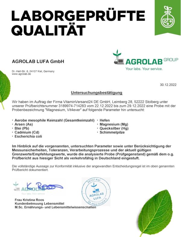 Magnesium - 365 Kapseln (12 Monate) - 665 mg je Kapsel, davon von 400 mg elementares Magnesium - Laborgeprüft - Hochdosiert - Ohne unerwünschte Zusätze - Vegan – Bild 5