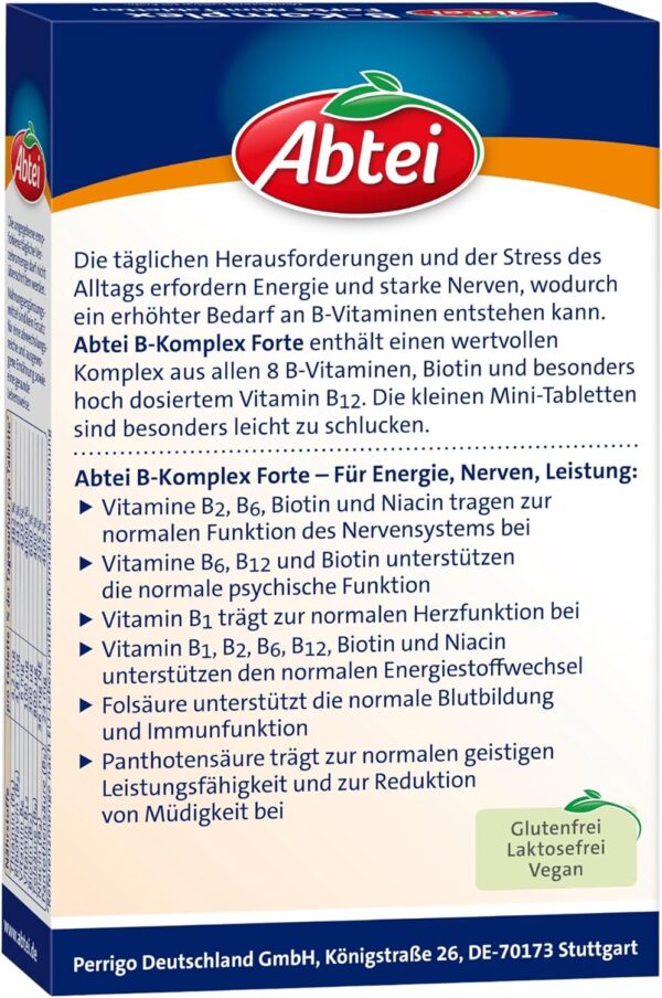 Abtei Vitamin B Komplex Forte, 50 Mini-Tabletten – Bild 2