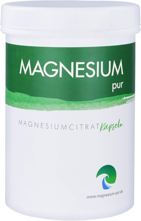 Magnesium-pur Magensiumcitrat Kapseln vegan 250 Stück Dose, hochdosiert 100mg Magnesiumcitrat pro Kapsel