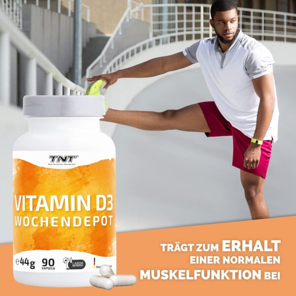 TNT Vitamin D3 5600 I.E. (90 Kapseln) • Vitamin D hochdosiert • Sonnenvitamin mit Depot-Wirkung – Bild 3