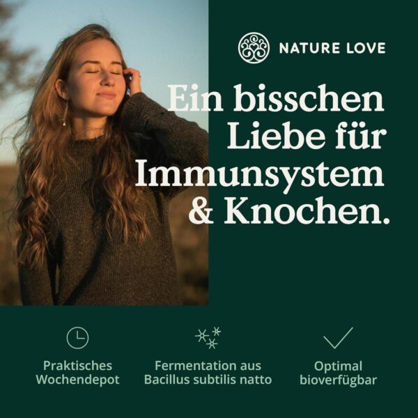 Vitamin D3 K2 Wochendepot - 180 vegane Tabletten - 7000IE D3 + 140µg K2 pro Tablette mit >99,7% all-trans - Hochdosiert & vegan - Laborgeprüft, in Deutschland produziert – Bild 2