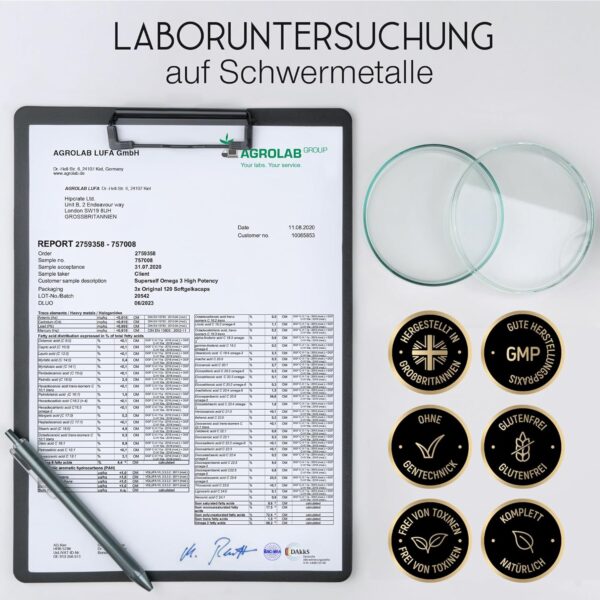 Omega 3 Kapseln Hochdosiert 3000mg - Premium Fischöl 120 Kapseln - Dreifache Wirkung - Hoher DHA & EPA Gehalt - Reines Omega 3 Öl aus Nachhaltigem Fischfang - Laborgeprüftes Fischöl Ohne Zusätze – Bild 6