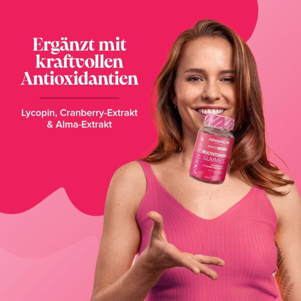 Multivitamin Hochdosiert - 17 Vitamine & Mineralien - Vegane Multivitamin Gummibärchen - Glutenfrei - A-Z Vitamin Komplex - Alternative zu Multivitamin Tabletten - für Immunsystem - 1 Monat - Novomins – Bild 3