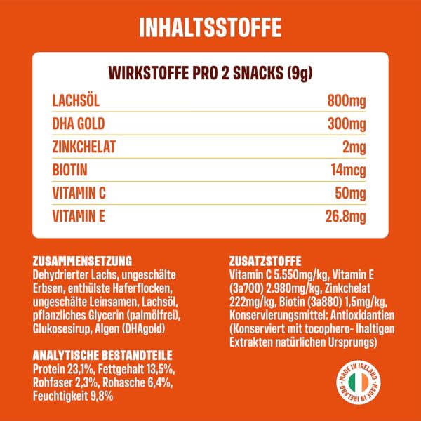 ivvi Skin & Coat Omega 3 für Hunde gegen Juckreiz im Leckerliformat, für gesunde Haut & glänzendes Fell – mit Biotin, DHAgold, Zink, Vitamin C, Lachsöl - 60 leckere Snacks (270g) mit Lachs – Bild 5