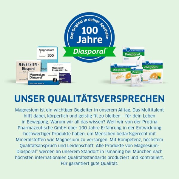 Magnesium-Diasporal 400 EXTRA Kapseln | Hochdosierte 400 mg Magnesium Kapseln | Vegan, geschmacksneutral und leicht zu schlucken | Ideal bei erhöhtem Bedarf | Glutenfrei und laktosefrei | 100 Stück – Bild 6