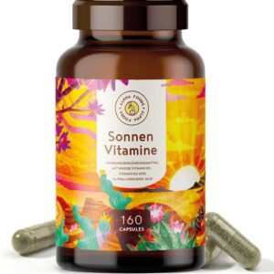 Vitamin D3 + K2 - hochdosiert 4.000 IE - 160 Kapseln - vitaMK-7, 99,99% All-Trans und pflanzliche Omega 3 Fettsäuren aus Leinsamen und Algen - SONNENVITAMINE