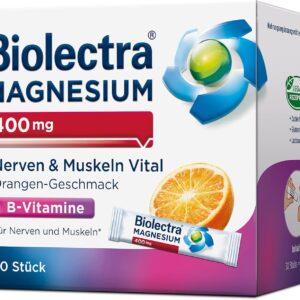 Biolectra 400 mg Nerven & Muskeln Vital Orange, 30 Stück: Für starke Nerven und entspannte Muskeln, mit Magnesium und B-Vitaminen, hochdosiert