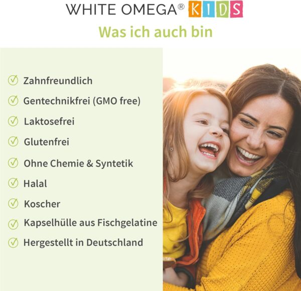 Vitamine für Kinder – für das Immunsystem – zuckerfrei – Omega-3, Vitamin C, D3+K2, Selen, Zink – 90 Mini-Kapseln (1 Monat) – Bild 5