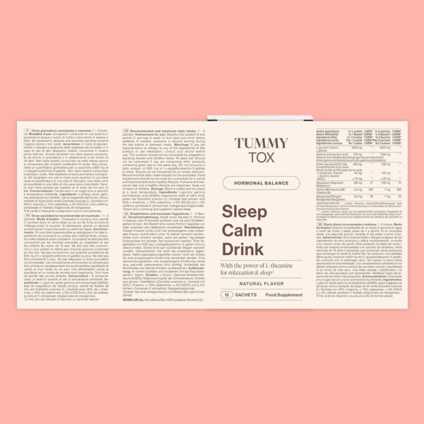 Sleep Calm Drink - Entspannung mit Glycin, L-Theanin, GABA, Magnesium, Vitamin B6 und Mangan - Ohne Melatonin - 30 Beutel für 30 Tage - Tummy Tox – Bild 7