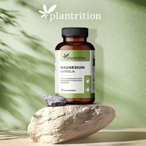 plantrition Magnesium Kapseln 775 mg davon 100 mg elementares Magnesiumglycinat pro Kapsel - Magnesium-Bisglycinat hochdosiert - 120 Vegane Kapseln – Bild 3