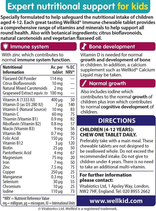 Vitabiotics Wellkid Immun Kautabletten, 2 Stück – Bild 5