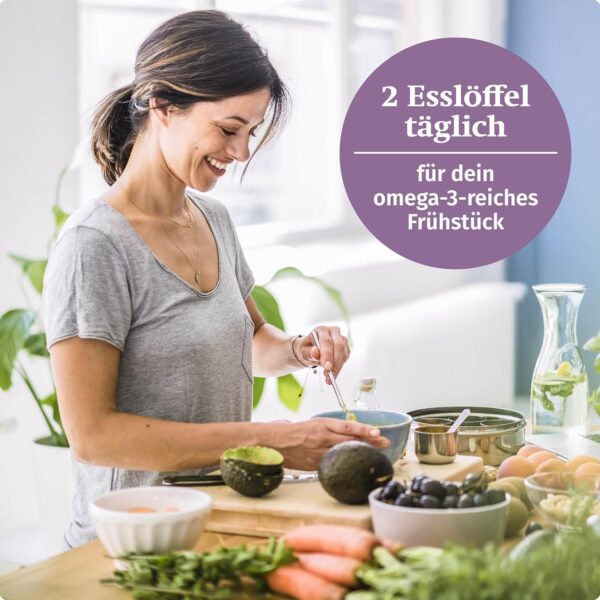 Dr. Johanna Budwig Omega 3 DHA+EPA Maracuja (250ml) - Leinöl & Omega 3 Algenöl - Omega 3 hochdosiert (EPA DHA) - Algenöl Omega 3 vegan flüssig, Omega 3 Öl, Omega 3 für Kinder – Bild 7
