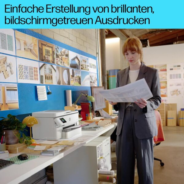 HP OfficeJet Pro 9720e A3-Multifunktionsdrucker, Drucken bis A3, 3 Monate gratis drucken mit HP Instant Ink inklusive, HP+, Drucker, Scanner, Kopierer, Fax, WLAN, LAN, Duplex, Airprint, Grau-Weiß – Bild 8