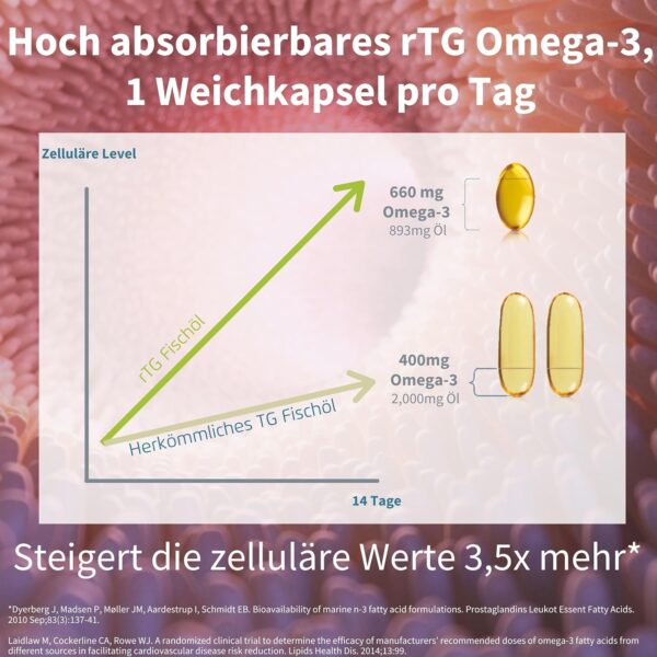 Omega 3 mit Vitamin D3, 80% Hochkonzentrierte DHA+EPA Omega 3 Kapseln, reines Fischöl aus Wildfang, ohne Fischgeschmack, 60 Softgelkapseln, 1 pro Tag, von Igennus – Bild 4
