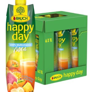 Rauch Happy Day Multivitamin mild | sanft und säurearm | mit 9 wertvollen Vitaminen und Calcium | 6x 1l Tetra Prisma