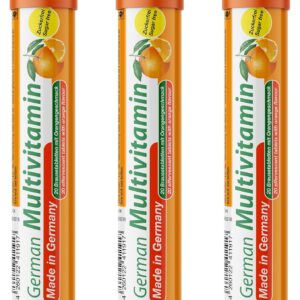 German Multivitamin Brausetabletten 60 Stk. Orangengeschmack - Vitamin C, E, B1, B2, B6, B12, Biotin, Folsäure, Niacin, Pantothensäure – T&D Pharma German Multivitamin – Made in Germany