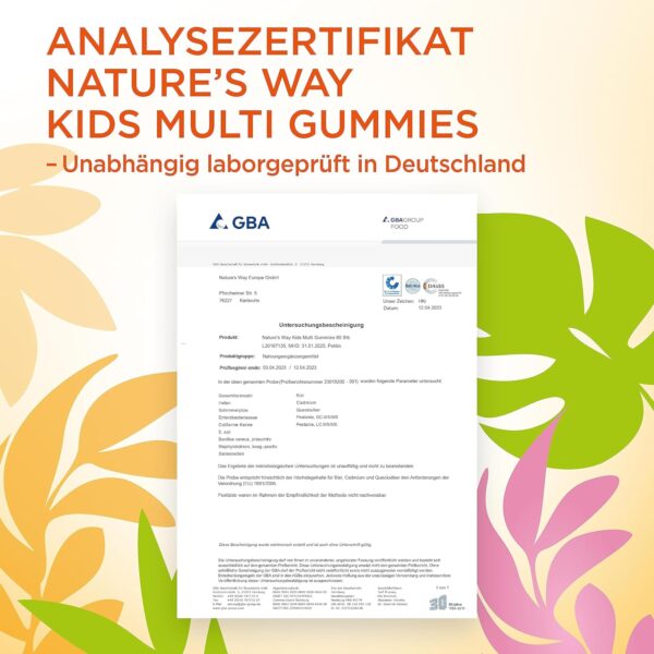 Vitamine Kinder Multivitamin Gummibärchen - Immunsystem stärken Kinder Jugendliche Vitamine B Komplex B3 B6 B12 C und Zink - 60 Vitamin Gummies ohne Gluten Laktose Gelatine ab 4 Jahren – Bild 6