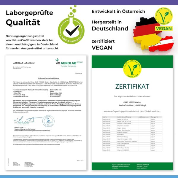 Melatonin Schlaf Komplex Calm Down & Good Night - Nahrungsergänzungsmittel mit Hopfen, Melisse, Passionsblumen und Baldrianwurzel - vegan - 60 Kapseln – Bild 5