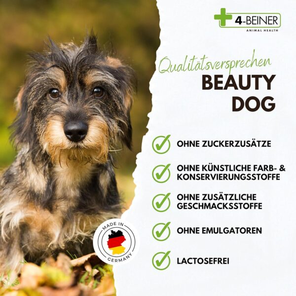 4-BEINER Beauty-Dog, Multi-Vitamine für Hunde mit MSM, Omega 3, Vitamin B-Komplex, Vitamin C, Biotin, Bierhefe, Mariendistel, Schwarzkümmelöl, Zink, Jod, Selen – Bild 5