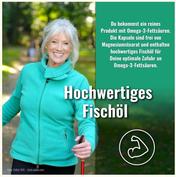 Omega 3 Kapseln Hochdosiert – 400 Fischöl Kapseln Hochdosiert - Reines Omega 3 Öl Aus Nachhaltigem Fischfang – 1000mg Omega3 Fettsäuren Pro Kapsel – Mit Omega 3 Triglyceride EPA DHA – Bild 3