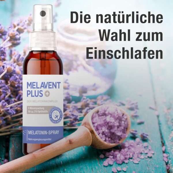Melatonin Einschlaf-Spray – hochdosiert – 0,5 mg Melatonin pro Tagesdosis – mit Pflanzenextrakten – Melavent PLUS - 6 Monatsvorrat – Bild 8