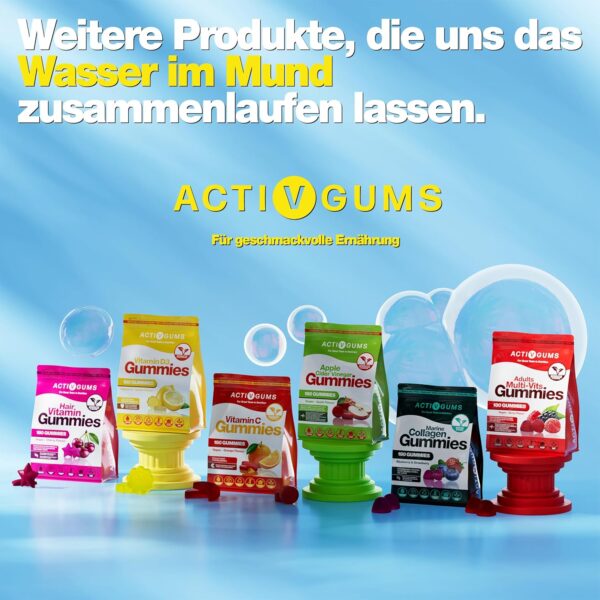 Kinder Magnesium-Gummis | 180 | Magnesiumcitrat & Vitamin C | Unterstützt Schlaf, Knochen, Immunsystem, Energie & Kognition | Wieder verschließbare, recycelbare Verpackung | Ab 5 Jahren | ActivGums® – Bild 4