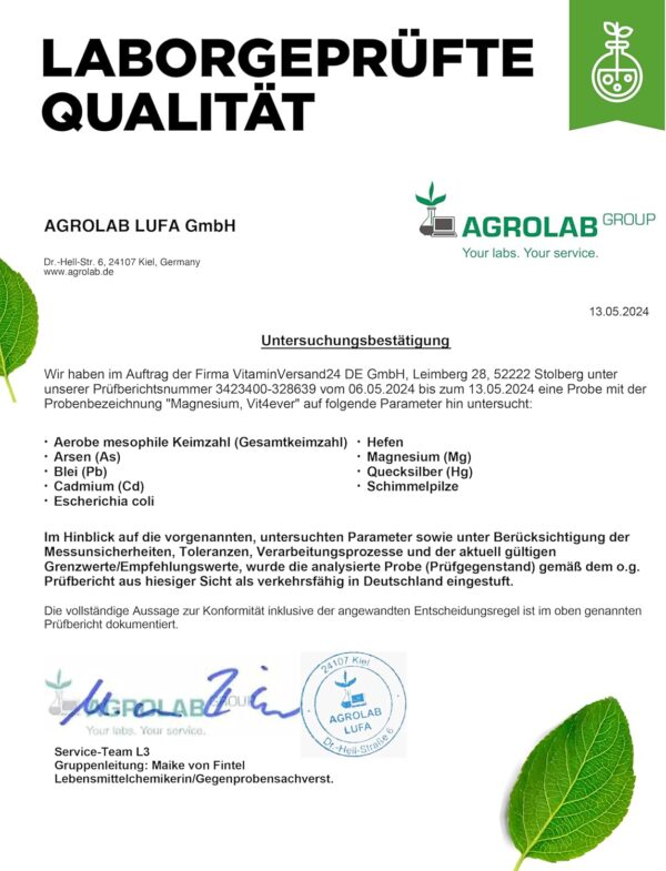 Magnesiumbisglycinat - 240 Kapseln - Premium: Chelatiertes Magnesium - 155 mg elementares Magnesium pro Kapsel - Laborgeprüft - Vegan - Hochdosiert – Bild 5