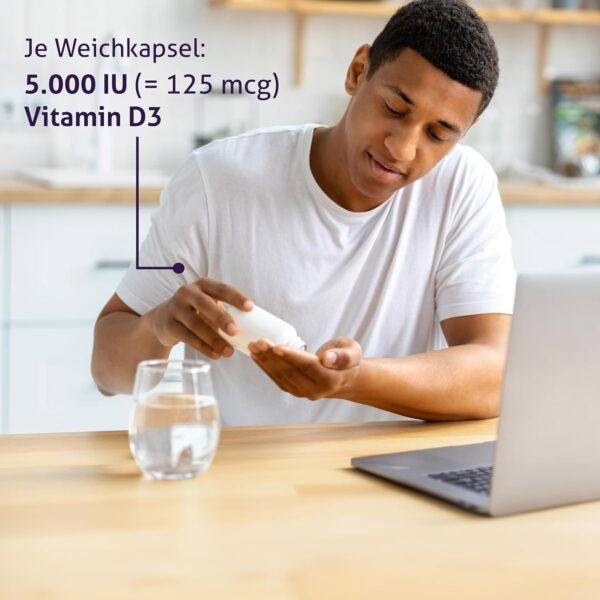 Healthy Origins, Vitamin D3, 360 Softgels, 5.000IU Vitamin D3 je Dosis, Glutenfrei, GMO frei, Geschmacksneutral – Bild 4
